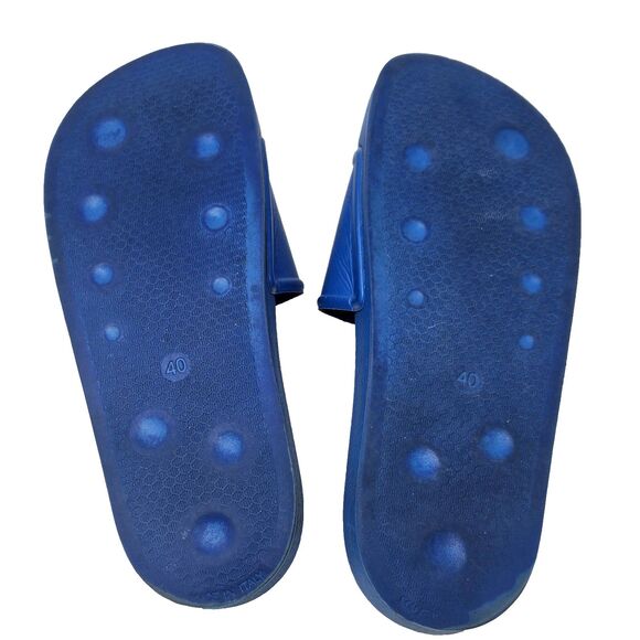 OFF-WHITE Virgil Abloh Rubber Sandals Arrow Pool Sliders Blue Size 40 - Picture 7 of 9